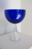 Floris Meydam, Leerdam Serica, Blue glass bowl on hollow foot, 1960 - Floris Meydam