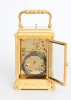 A French gilt brass engraved gorge case carriage clock, circa 1870