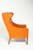 Børge Mogensen, Orange leather wing chair, model 2204, 1960s - Børge Mogensen