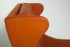 Børge Mogensen, Orange leather wing chair, model 2204, 1960s - Børge Mogensen
