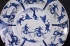 Important large Kangxi charger, warriors on horse.