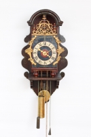 A rare Dutch Geldern polychrome wall clock, Spraekel, circa 1770