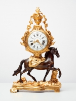 A superb French ‘Transition’ mantel clock, circa 1760, signed Montjoye Fils a Paris.