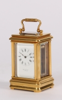 By Reed & Son retailed French miniature gilt brass timepiece circa 1880