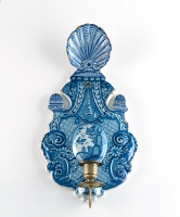 A Blue and White Wall Sconce in Dutch Delftware