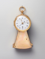 An unusual French ‘Empire’ wall/travelling clock with alarm, circa 1830