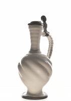 A Twisted White Delft Jug with Pewter Lid