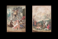 Two German Vanitas Gouache Paintings