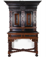 A Rare Dutch XVIIth. Century Cabinet-on-Stand. A so-called   “Kraamkamerkast”