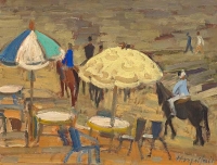 Horse riders on the beach - Hubert Malfait