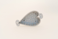 A Heart Shaped Strainer in White Delftware