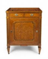 An amboina Louis Seize one-door commode