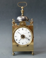 French Capucine clock with date indication, quarter striking on two bells, c. 1820.