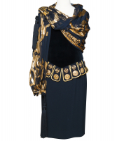 1984 Moschino Couture Dress with Scarf - Moschino