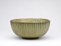 Arne Bang, Green glazed bowl with ribs, stoneware, 1930s - Arne Bang