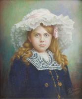 Arthur Joseph Pierre, Portrait of girl with a hat, 1912 - Arthur Joseph Pierre