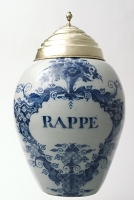 A Tobaccojar in Dutch Delftware 'RAPPE'