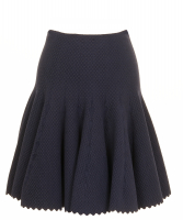 Alaïa Navy Blue Jacquard Wool Flared Skirt - Azzedine Alaïa