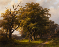 Rural landscape with a farm - Johann Bernard Klombeck