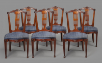 A set of six Louis Seize dining chairs