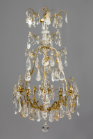 French Louis XV Lustre à Cage with Rock Crystal