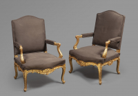 A very decorative pair of fauteuils