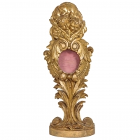 A late 18th century giltwood relic or watch stand