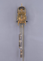 A small French brass lantern clock with alarm clock Jacques Bonleu à Orleans, around 1720