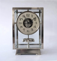 A fine Atmos clock, larger size, chrome,   no 6918, by Jean Leon Reutter, circa 1930