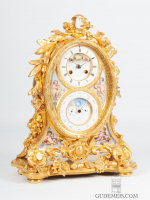 A French Rococo style mantel clock with perpetual calendar, Brocot, cira 1860.