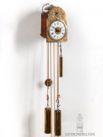 A miniature German Black Forest striking and alarm Sorg wall clock, circa 1840.