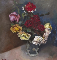 Roses in a vase - Jan Wiegers