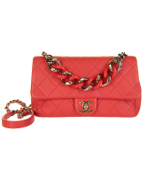 Chanel Red Flap Bag With Large Bi-Color Chain - Cruise Collection 2019 - Chanel