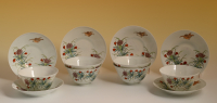 A set of six Japanese porcelain cup and saucers