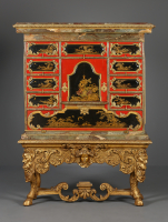 German Baroque lacquer writing cabinet
