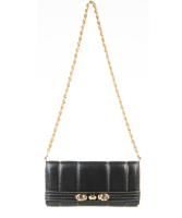 Roberto Cavalli Panther-embellished Black Leather Shoulder Bag - Roberto Cavalli