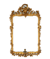 A Louis XV Giltwood - Bronze Mounted Girandole Mirror