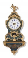 A French Louis XV ormolu-mounted 'vernis Martin' bracket clock on wall bracket, circa 1760