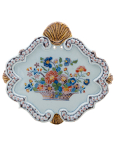 A Polychrome Plaquette with Flower Basket