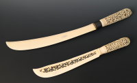 Two Burmese ivory swords