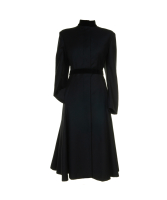 Alexander McQueen Black Belted Coat Dress - Alexander McQueen