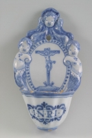 A Dutch Delft Blue and White Holy Water Bowl - Angels 