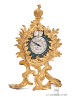 A small French Louis XV ormolu night clock, Lafaitte A Paris, circa 1750