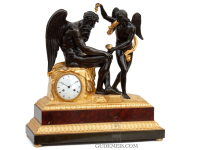 An imposing French Empire sculptural mantel clock, Claude Galle, circa 1810.
