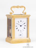 An early French carriage clock with chaff cutter escapement, Paul Garnier.