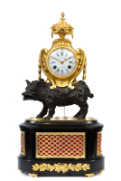  Louis XV bronze pendulum clock “Pendule au Sanglier”