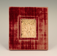 An ivory relief, devotional panel of the Crucifixion