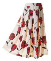 SS 2005 Dries van Noten Linen Tulip Printed Skirt - Dries van Noten