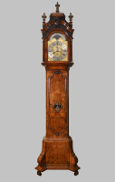A Dutch burr walnut longcase clock