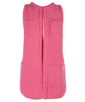 Chanel Spring 2023 Ready to Wear Hot Pink Sleeveless Cardigan - Chanel